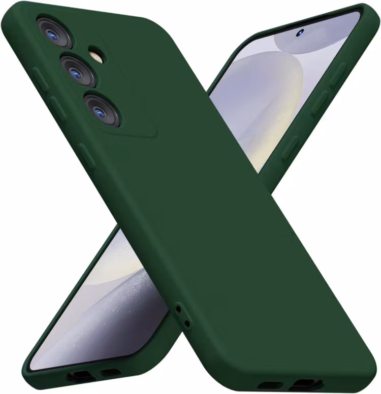 Samsung S24 - Gummibelagd Mattsvart Skal Kameraskydd Liquid Grön