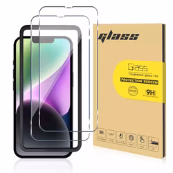 iPhone 16 - (2-Pack) Skärmskydd Premium med Installationsram