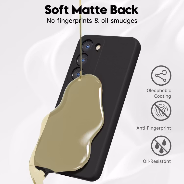 Samsung S22 - Gummibelagt Stöttåligt Silikon Skal Svart