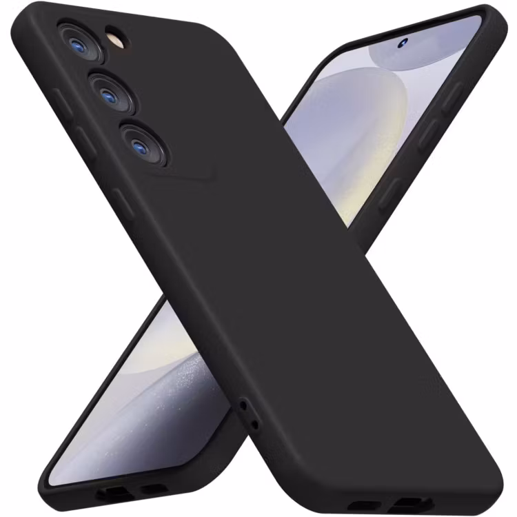 Samsung S22 - Gummibelagt Stöttåligt Silikon Skal Svart