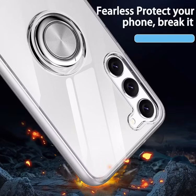 Samsung S24 - Stötdämpande Transparent Silikonskal Ringhållare Solid®