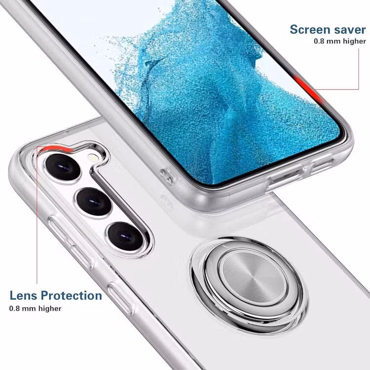 Samsung S24 - Stötdämpande Transparent Silikonskal Ringhållare Solid®