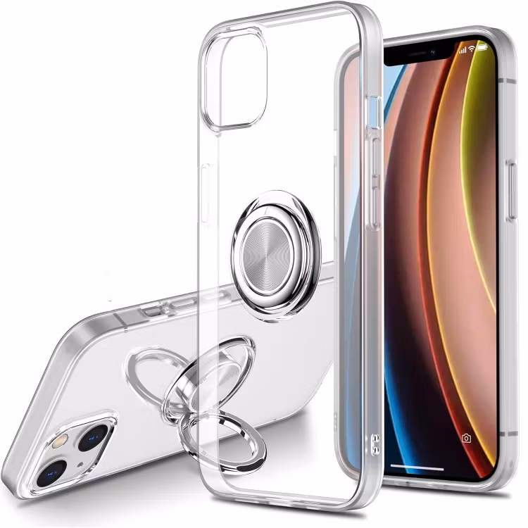 iPhone 13 - Stötdämpande Skal med Kickstand Ringhållare Transparent