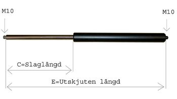 Gasfjäder GF 14/28 300 1000N - 468