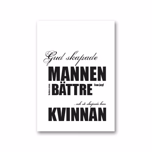 Vykort: Gud skapade