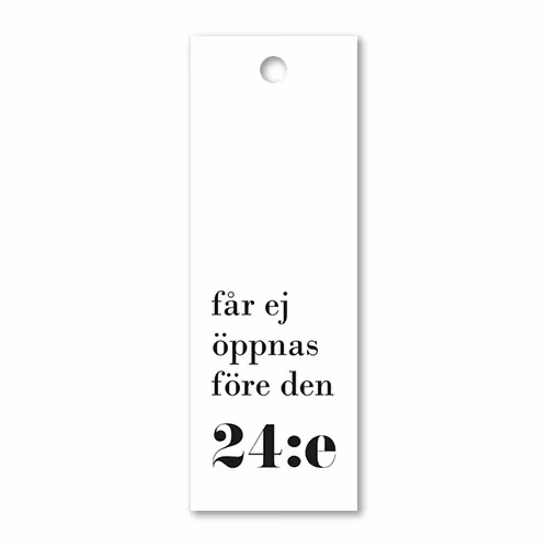 Hangtag: Får ej öppnas