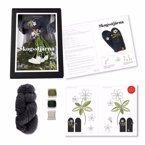 DIY-kit Broderade ullvantar Skogsstjärna