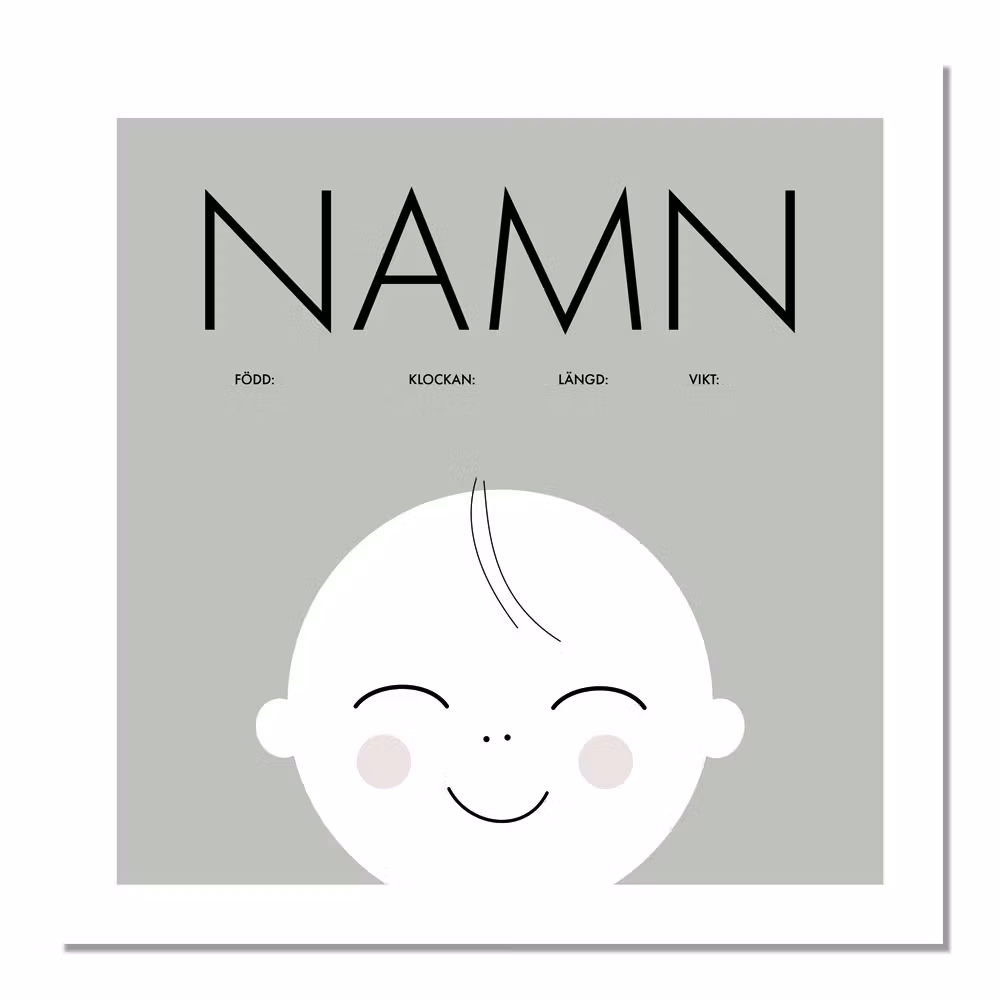 Poster: Namnprint baby