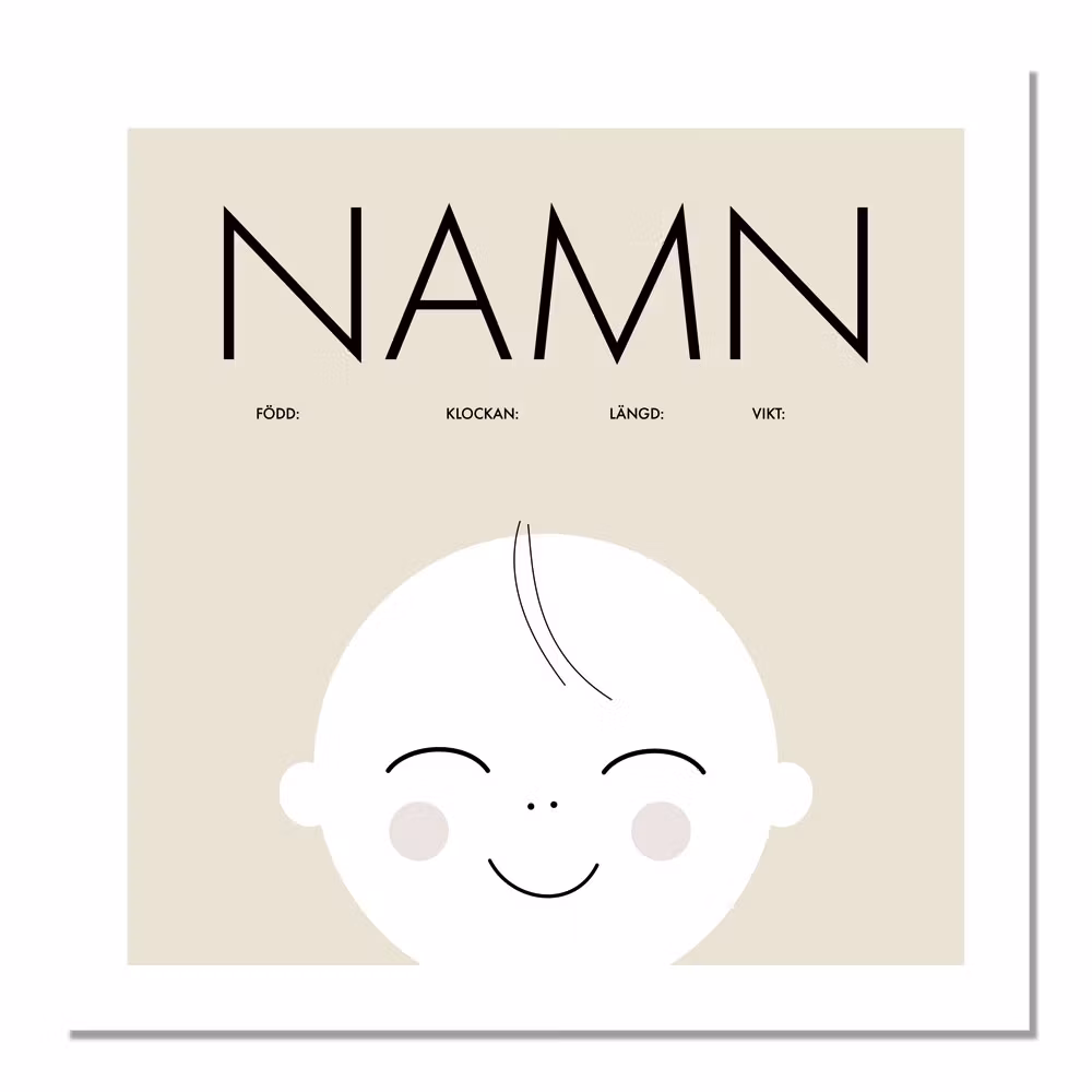 Poster: Namnprint baby