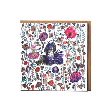 Art card " Slem Pike  with Rabbit" illustration Anna Strøm