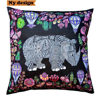 Cushion cover "Rhino" black by Anna Strøm