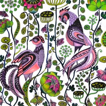 Cushion cover "Pheasants" by Anna Strøm