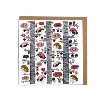 Greeting card "Dancing Birds" Fabelskog series