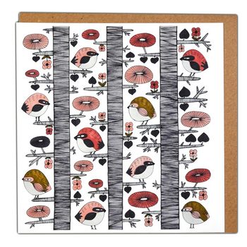 Greeting card "Dancing Birds" Fabelskog series