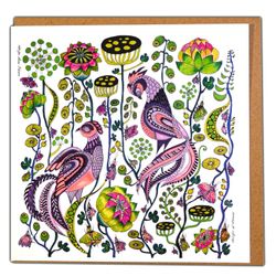 Greeting card "Pheasants" illustration Anna Strøm
