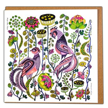 Greeting card "Pheasants" illustration Anna Strøm