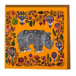Art card "Rhino" illustration Anna Strøm