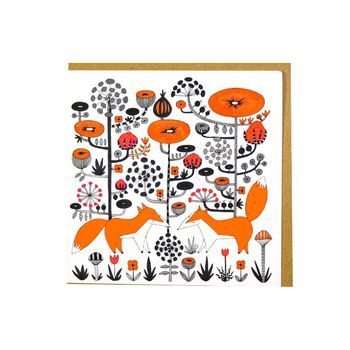Greeting card card “Kind Foxes” Fabelskog