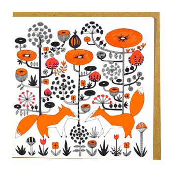 Greeting card card “Kind Foxes” Fabelskog