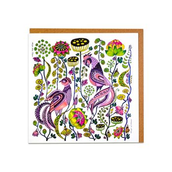 Greeting card "Pheasants" illustration Anna Strøm