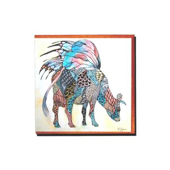 Greeting card “Cow-Butterfly”iluustration Anna Strøm