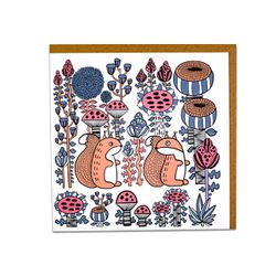 Art card "Fussy Squirrels" Fabelskog