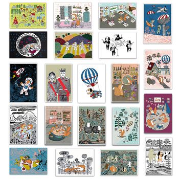 21 pcs. Postcards A5 Fabelskog