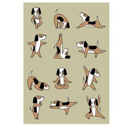 Print A3 "Yoga Beagle"