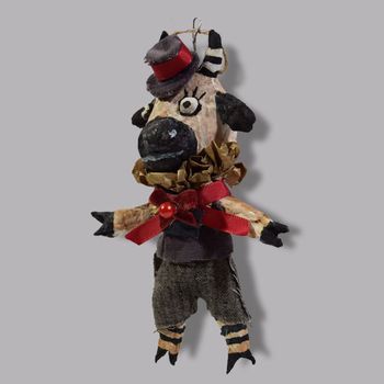 Spun Cotton Ornament, Cow #58