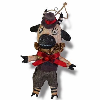 Spun Cotton Ornament, Cow #58