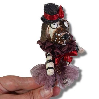 Handmade Spun Cotton Ornament - Dog #78