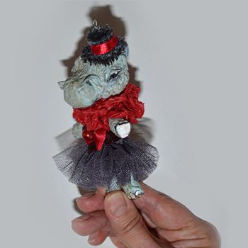 Handmade Christmas decorations, Hippopotamus #108
