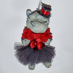 Handmade Christmas decorations, Hippopotamus #108