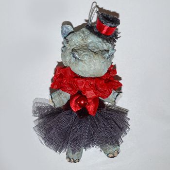 Handmade Christmas decorations, Hippopotamus #108