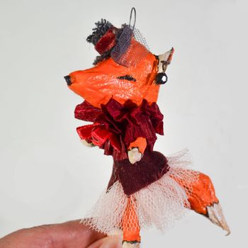 Spun Cotton Ornament Fox-Girl#123