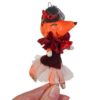 Spun Cotton Ornament Fox-Girl#123