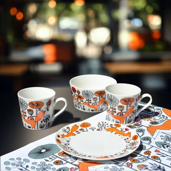 Plate "Kind Foxes" Fabelskog series