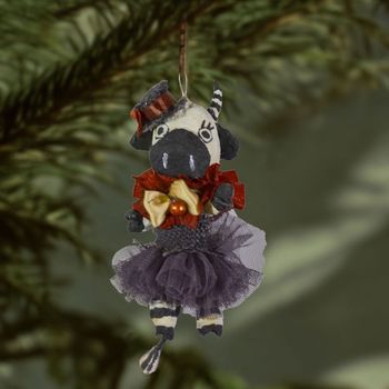 Handmade Christmas Ornament, Cow with Tail #135