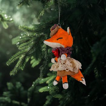 Handmade Christmas Ornament, Fox #139