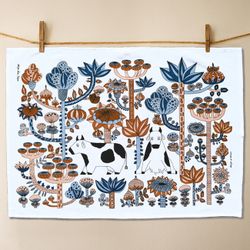 Kitchen towel "Singing Cow" Fabelskog