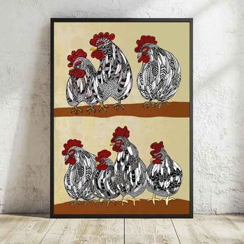Art print A3 "Hens"