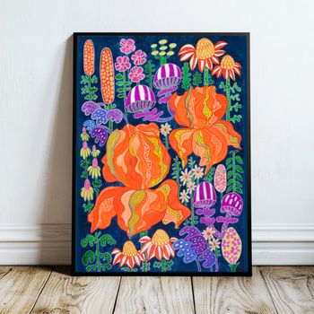 Art print A3 "Magic Garden blue"