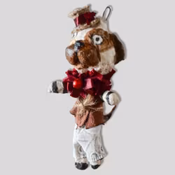Håndlaget Julepynt,Hund med hale  #155