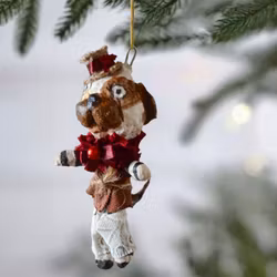 Håndlaget Julepynt,Hund med hale  #155