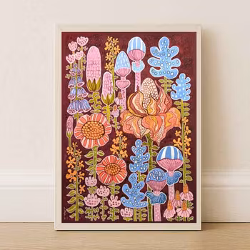 Art print A3 "Burgundy Grove"