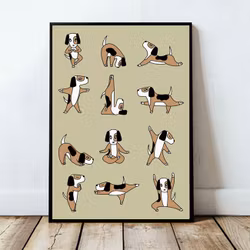 Trykk  A3 "Yoga Beagle"