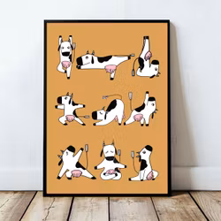 Print A3 "Yoga Cow"