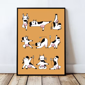 Print A3 "Yoga Cow"