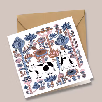 Art card "Singing Cow" Fabelskog