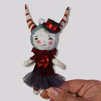 Handmade Christmas Ornament, Theater Clown #161